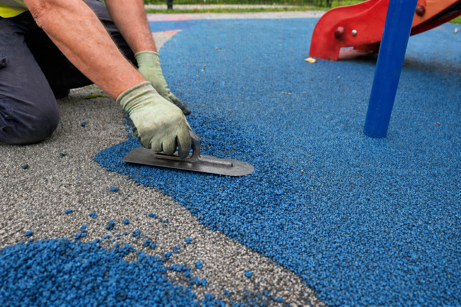 Playground repair close-up